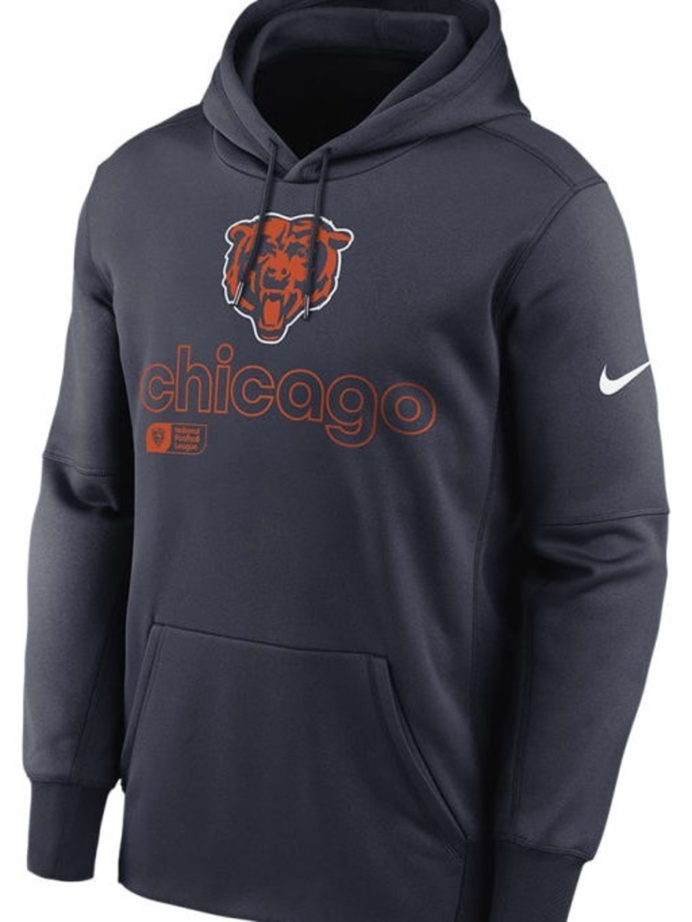 NIKE CHICAGO BEARS MENS NAVY BLUE THERMA HOOD - Medium